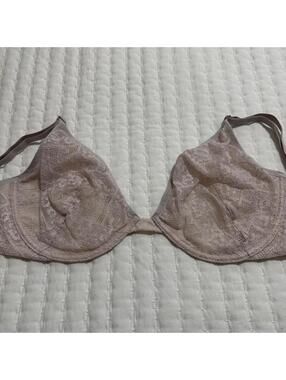 Victoria’s Secret 32DDD Body By Victoria Unlined Plunge Bra Muted Pink Beige NWT